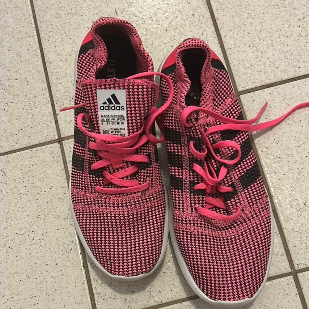 Adidas Vibrant Pink and Black Running Shoes